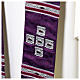 Purple silk damask stole with crystals by Vebi Confezioni s2