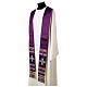 Purple silk damask stole with crystals by Vebi Confezioni s3