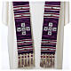 Purple silk damask stole with crystals by Vebi Confezioni s4