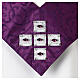 Purple silk damask stole with crystals by Vebi Confezioni s7