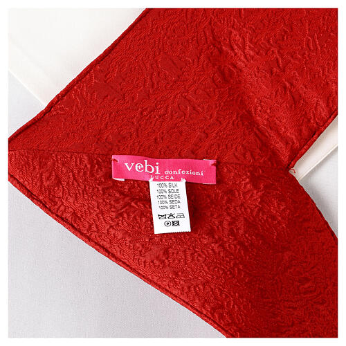 Red stole in pure Vebi Confezioni silk 8