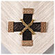 Pure white silk stole with gold trim and crystals by Vebi Confezioni s6
