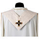 White pure silk stole with gold trimmings crystals Vebi Confezioni s7