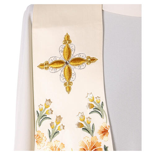 Priestly stole with floral cross pattern by Gamma 2