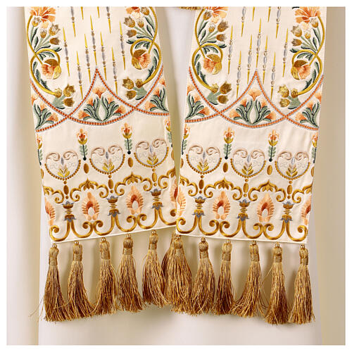 Priestly stole with floral cross pattern by Gamma 5