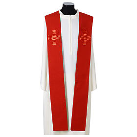 Modern green and red stole with cross