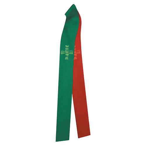 Estola cruz moderna verde e vermelha 3