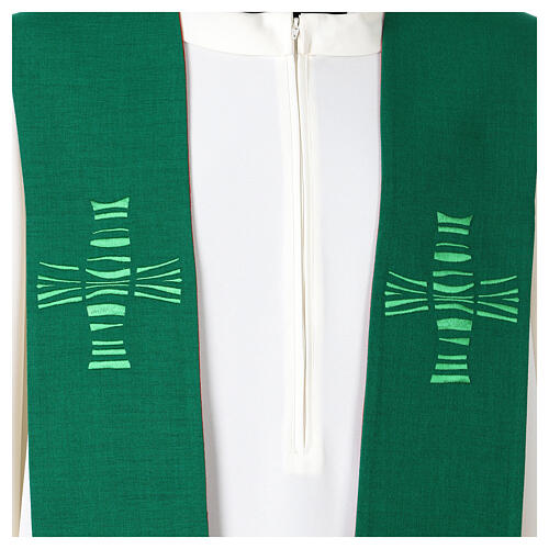 Estola cruz moderna verde e vermelha 4