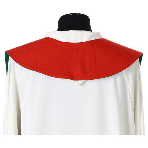 Estola cruz moderna verde e vermelha 7