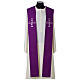 White and purple stole with modern cross s1