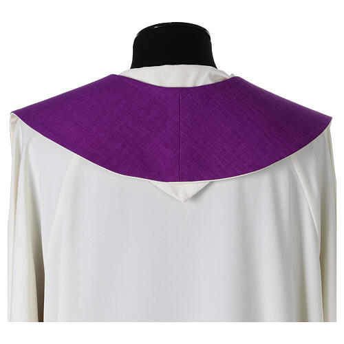 Stole in white purple with modern cross 6