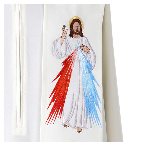 White stole with Jesus Christ embroidery 2