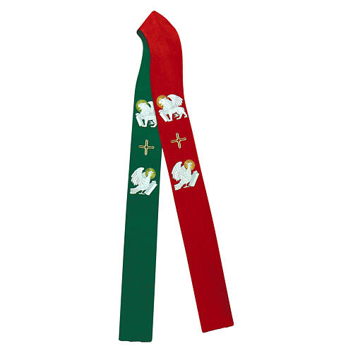 Green and red stole with Evangelists' symbols 3