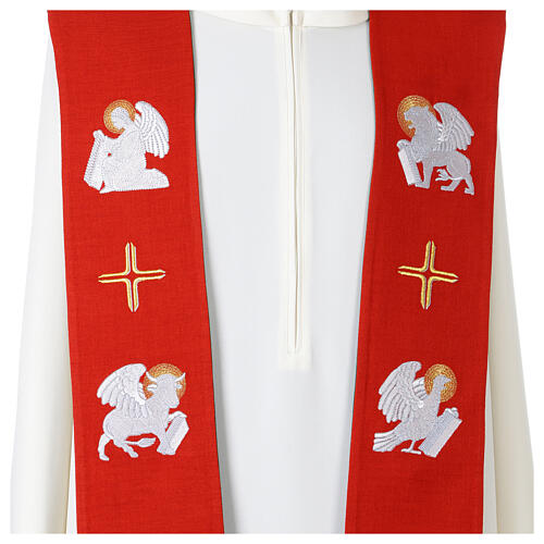 Stola simboli evangelisti verde rossa 5