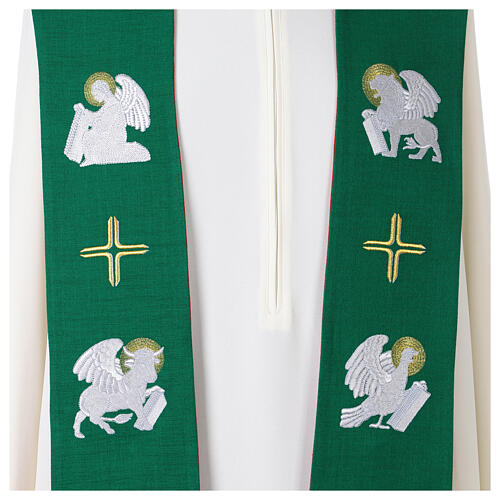 Green red evangelist symbols stole 4