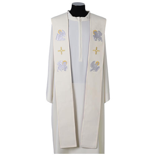Estola símbolos evangelistas violeta blanca 2