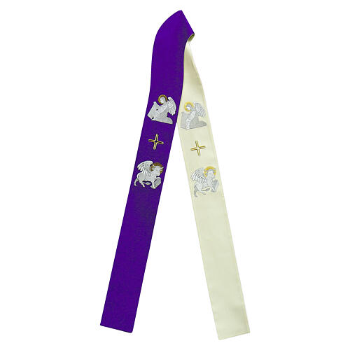 Stole white purple with Evangelist symbols 5