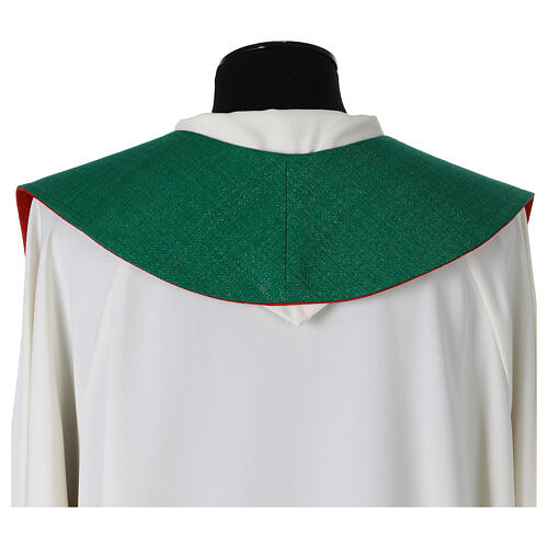 Stole in green red with wheat cross 6