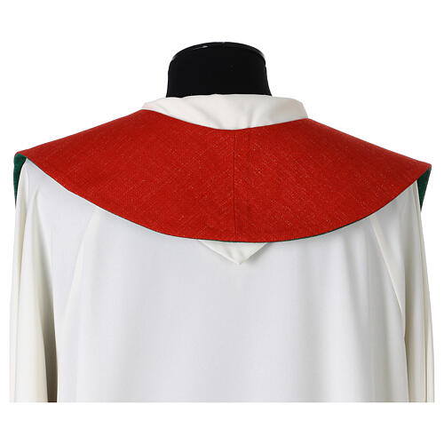 Stole in green red with wheat cross 7