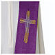 White and purple wheat cross stole s4