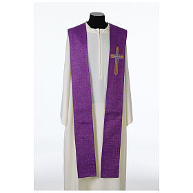 Stola croce grano viola bianca