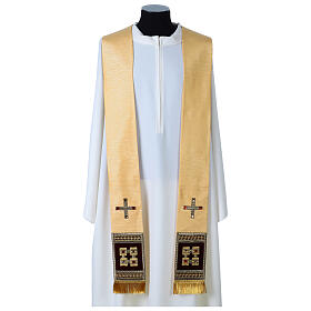 Gold stole with crystals and velvet