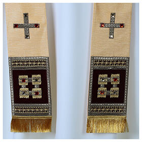 Gold stole with crystals and velvet