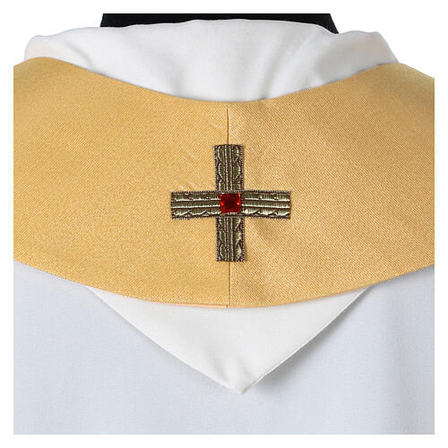 Gold stole with crystals and velvet 4