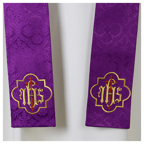 Damasco stole with IHS embroidery 3