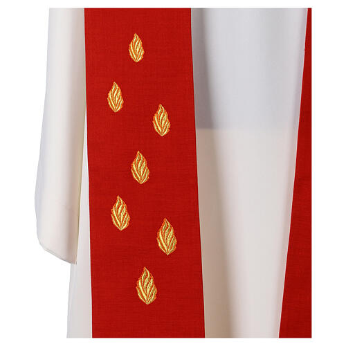 Red stole with symbols of the Holy Spirit 2