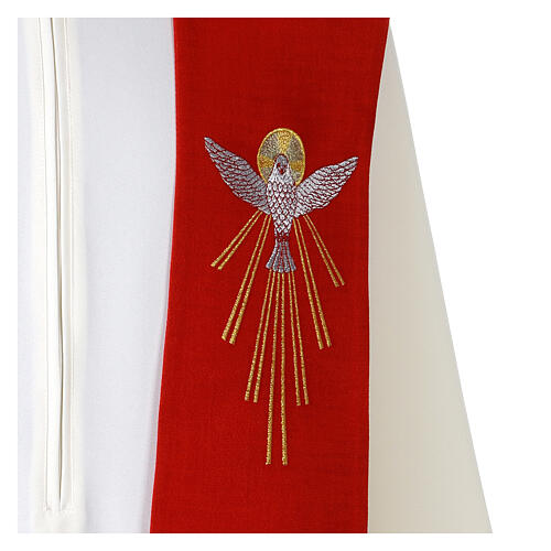 Red stole with symbols of the Holy Spirit 3