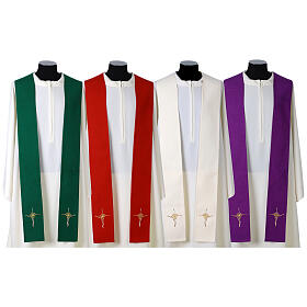 Single-coloured stole with stylised cross