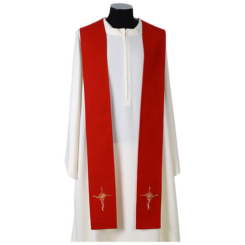 Single-coloured stole with stylised cross 5