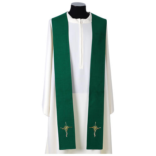 Simple single color stole with stylized cross 3