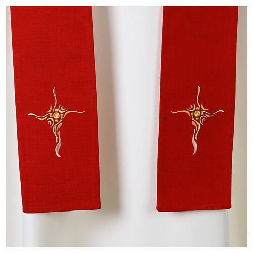 Simple single color stole with stylized cross 4