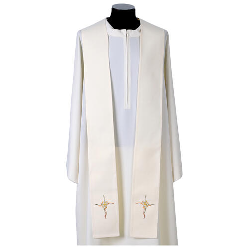 Simple single color stole with stylized cross 7