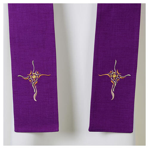 Simple single color stole with stylized cross 8