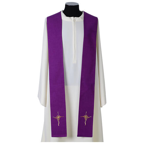 Simple single color stole with stylized cross 9