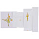 Mass linen set embroidered cross with wavy motifs s3