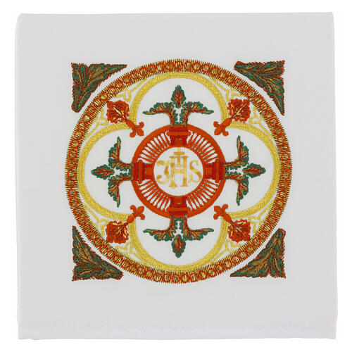 Altar linens with JHS, crosses and natural decorations 1