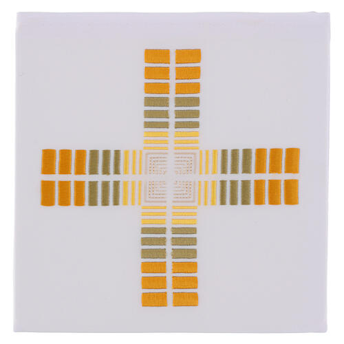 Altar linens with cross of modern geometric patterns 1
