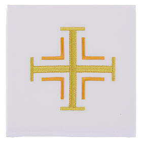 Eucharist mass linen set with cross, grapes, and wheat