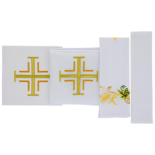 Eucharist mass linen set with cross, grapes, and wheat 3