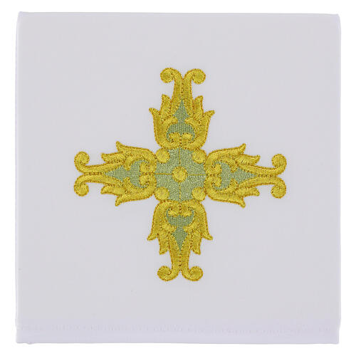 Cotton altar linens with cross and swirl embroidery 1