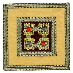 Palla, goldfarbene Borten mit Kristallen – 18 × 18 cm