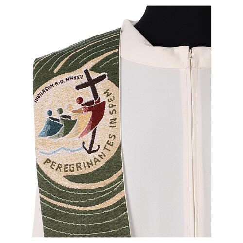 Grüne Priesterstola mit Jubiläumslogo 2025 2