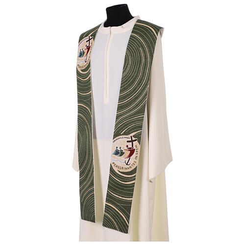 Grüne Priesterstola mit Jubiläumslogo 2025 3
