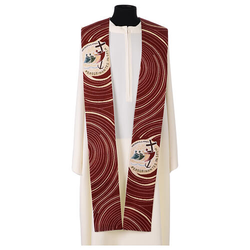 Priest stole with official Jubilee 2025 logo with red background 1