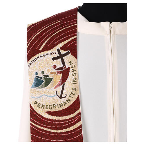 Priest stole with official Jubilee 2025 logo with red background 2