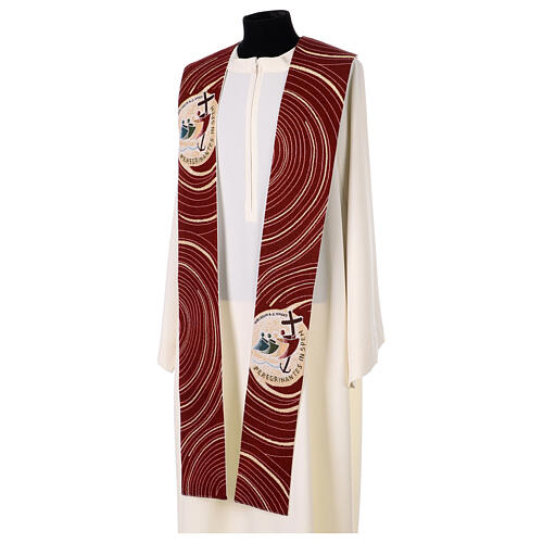 Priest stole with official Jubilee 2025 logo with red background 3